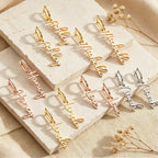 Personalized Name Dangle Earrings for Women – Custom Script Word Earrings Multiple Fonts Birthday Gift for Her