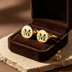 Personalized Round Cufflinks for Men – Custom Name Initial Cufflinks Gift for Him