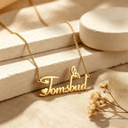 Personalized Butterfly Heart Name Necklace for Women – Custom Script Nameplate Jewelry Gift for Her