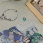Custom Photo Heart Charm – Purple Heart CZ Openwork Bead